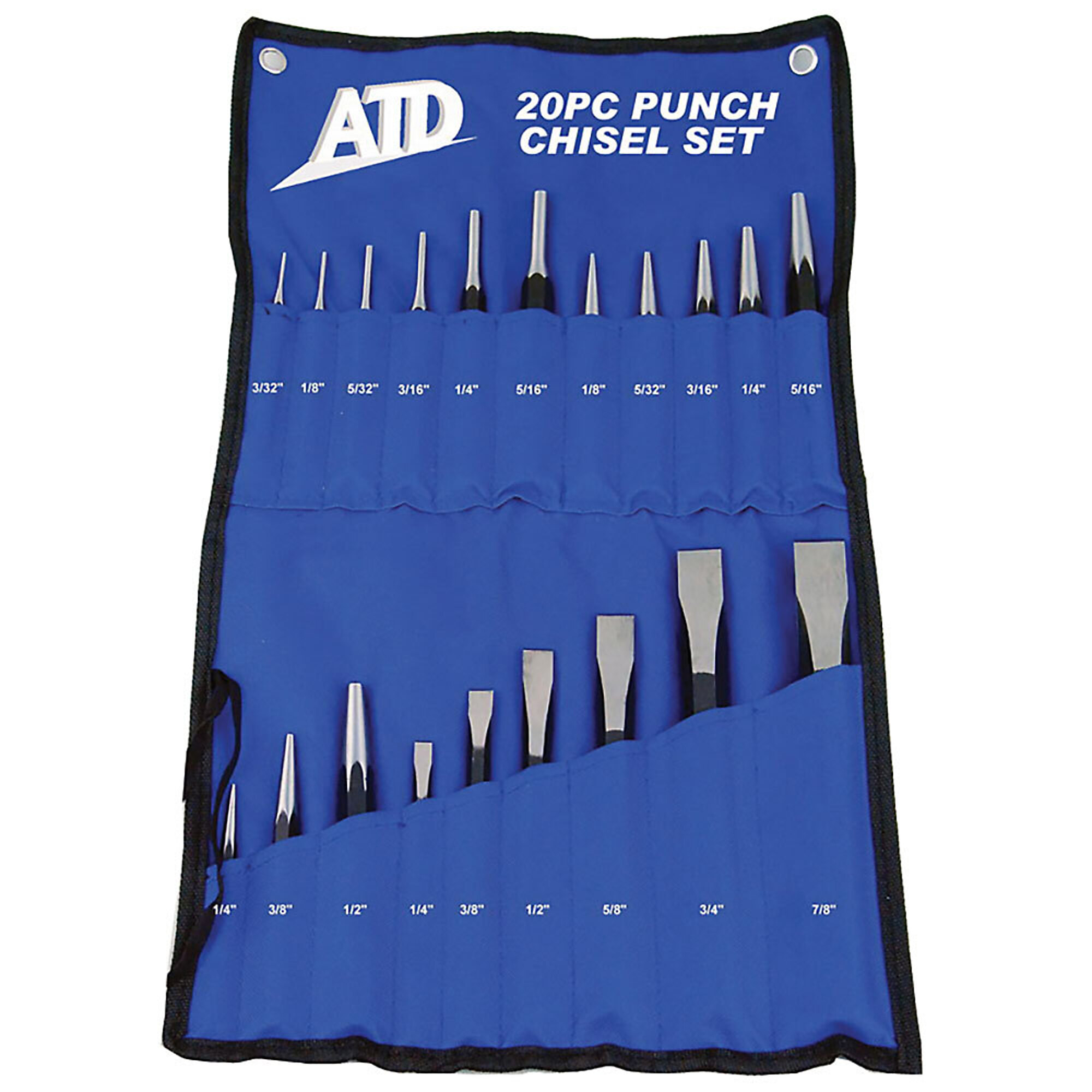 ATD Punch & Chisel Set 20Pc 4 Types, Model# 10639